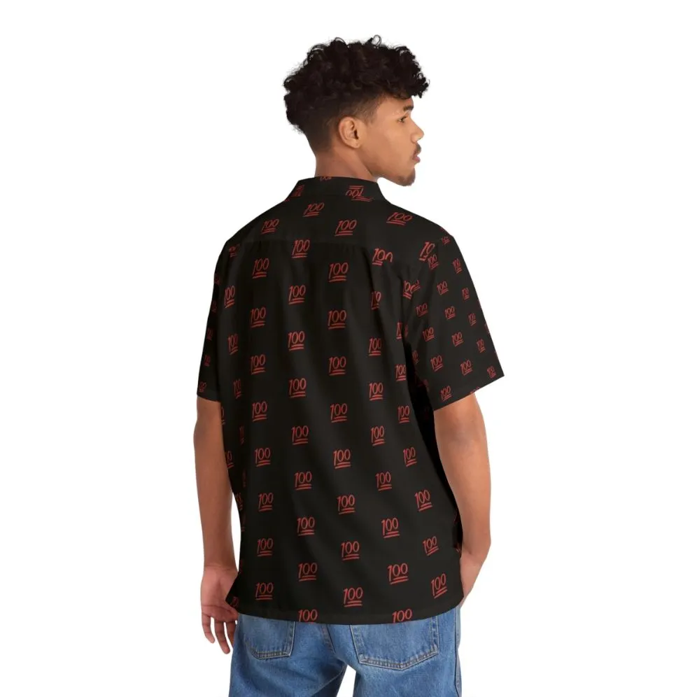 100 Emoji Red Hawaiian Shirt