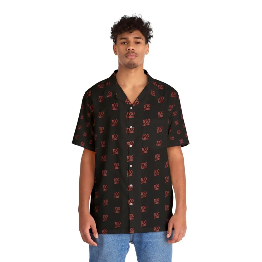 100 Emoji Red Hawaiian Shirt
