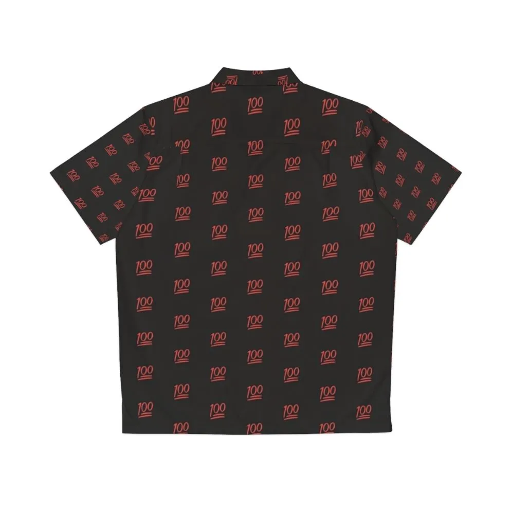 100 Emoji Red Hawaiian Shirt