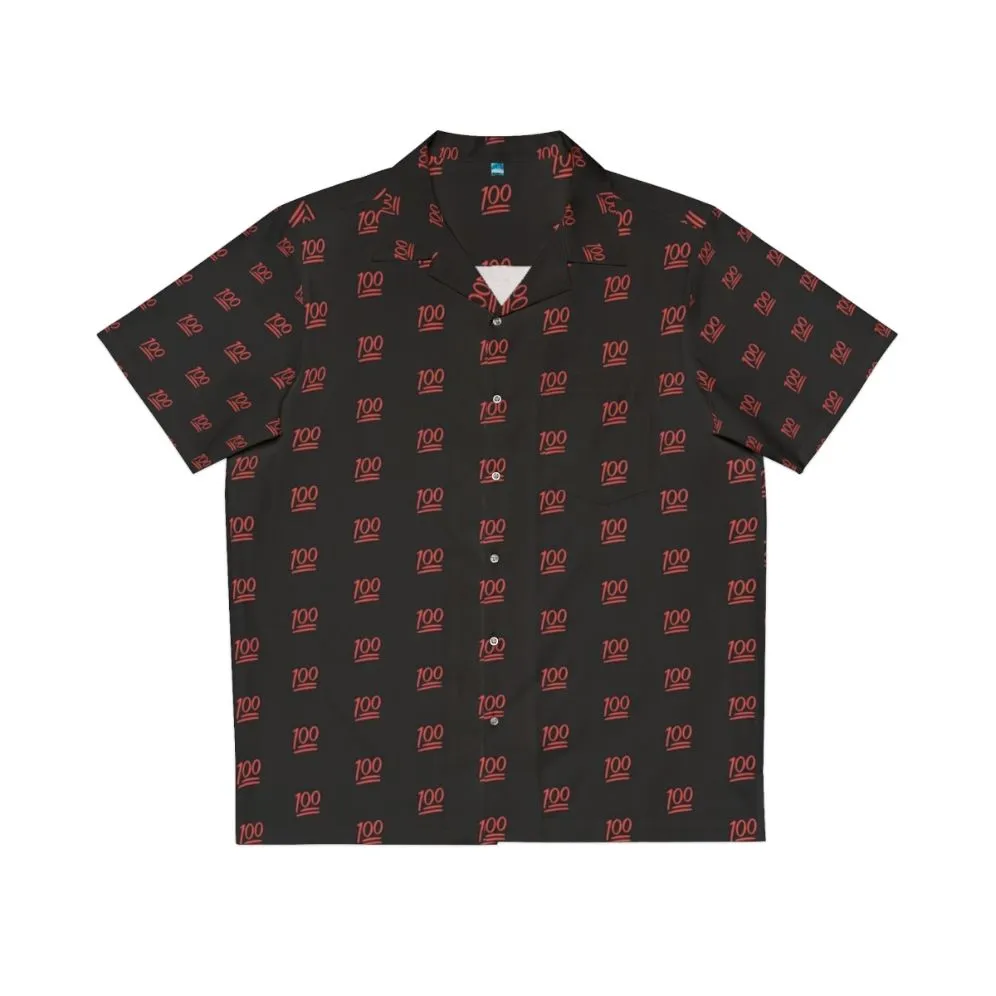 100 Emoji Red Hawaiian Shirt