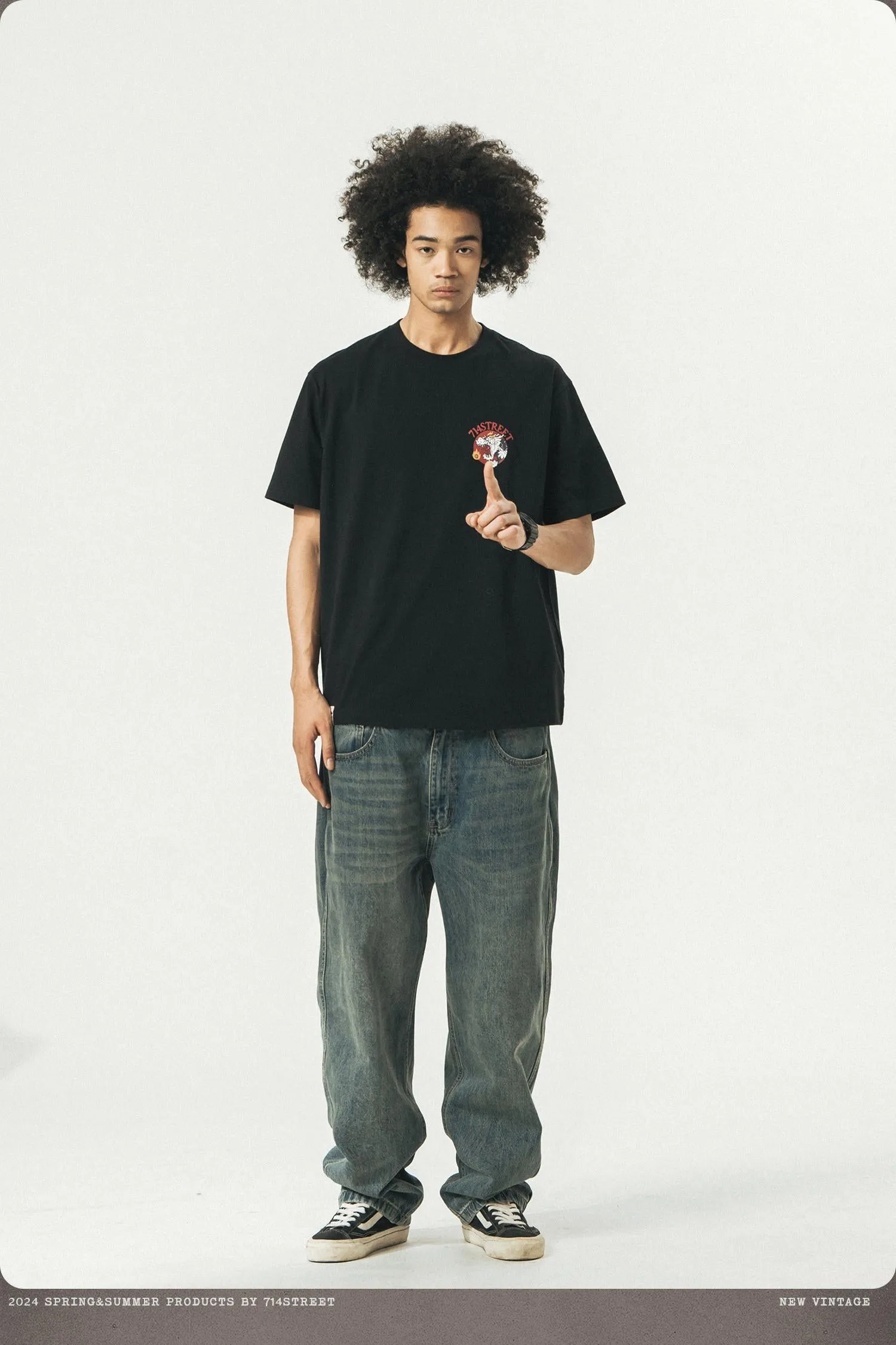714STREET バックプリントドラゴンT 714ST035