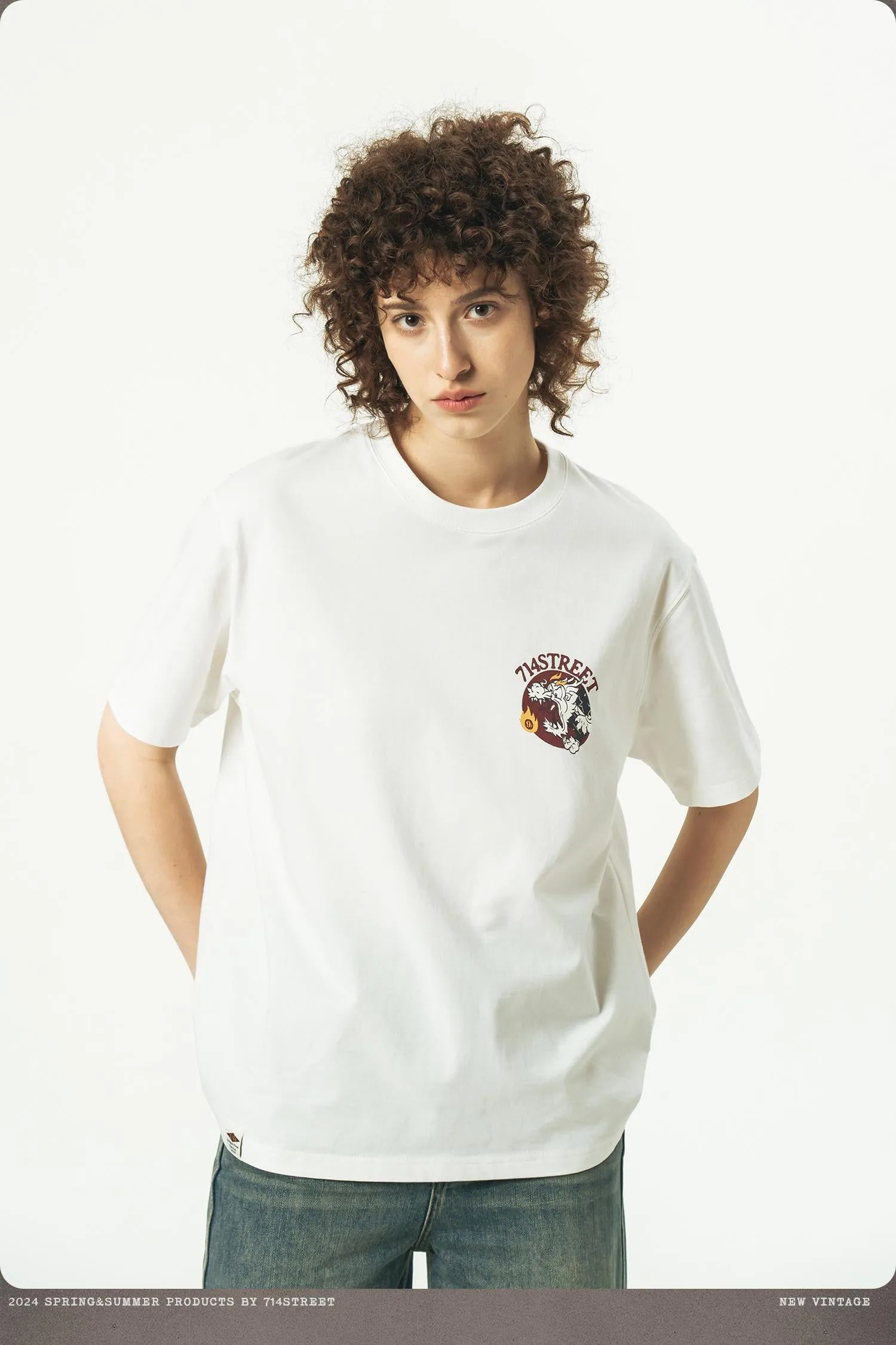 714STREET バックプリントドラゴンT 714ST035