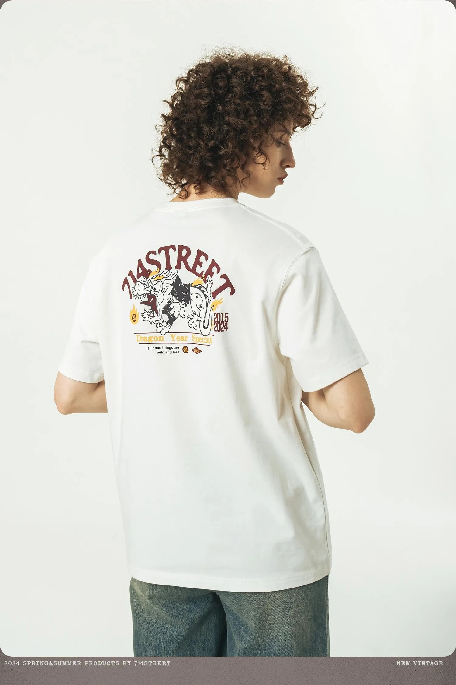 714STREET バックプリントドラゴンT 714ST035
