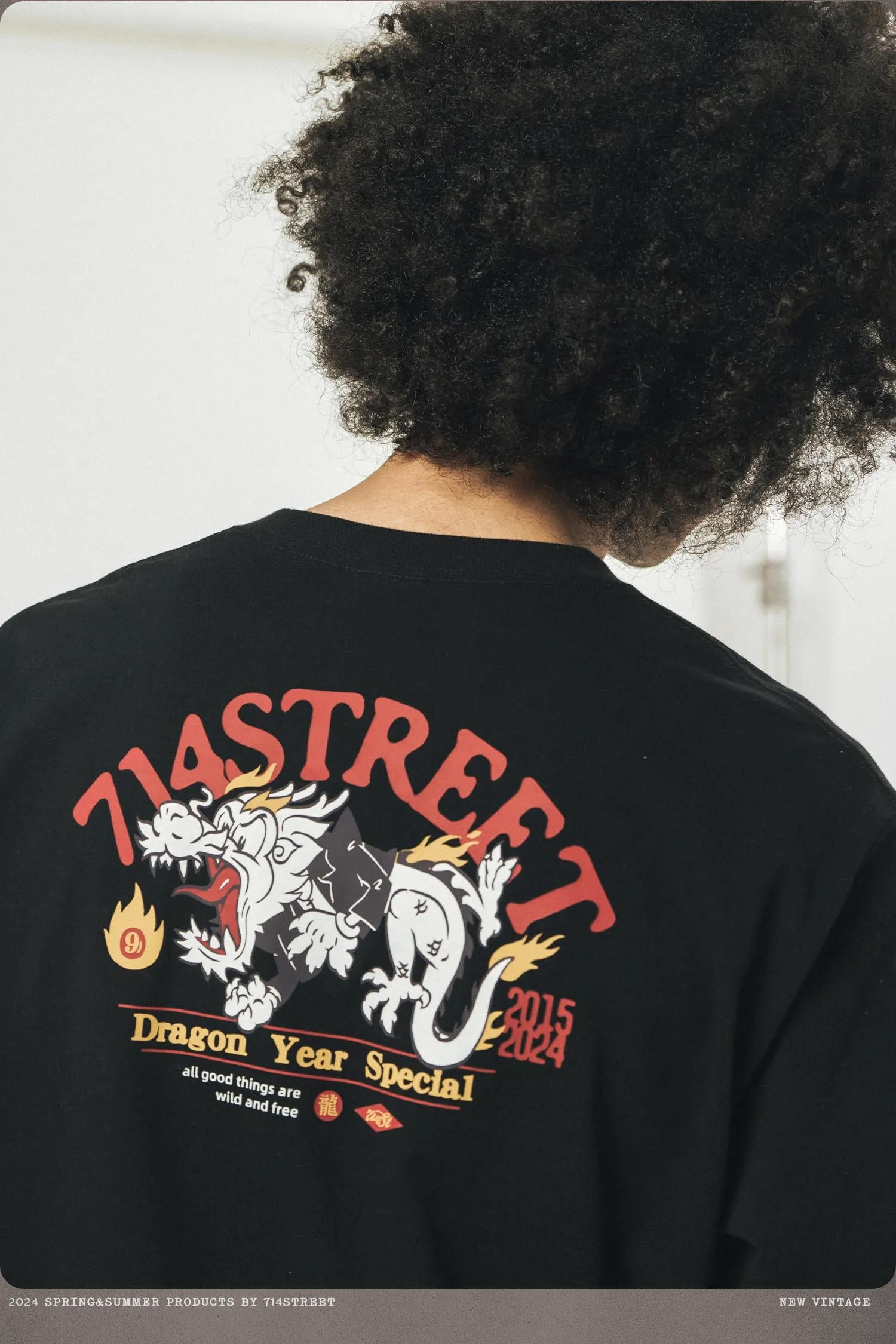 714STREET バックプリントドラゴンT 714ST035