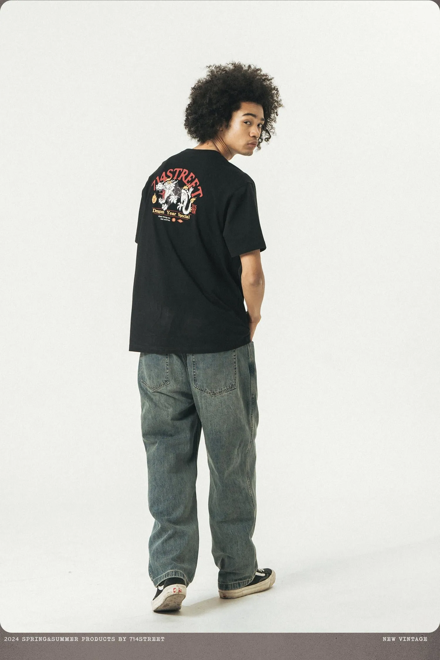 714STREET バックプリントドラゴンT 714ST035