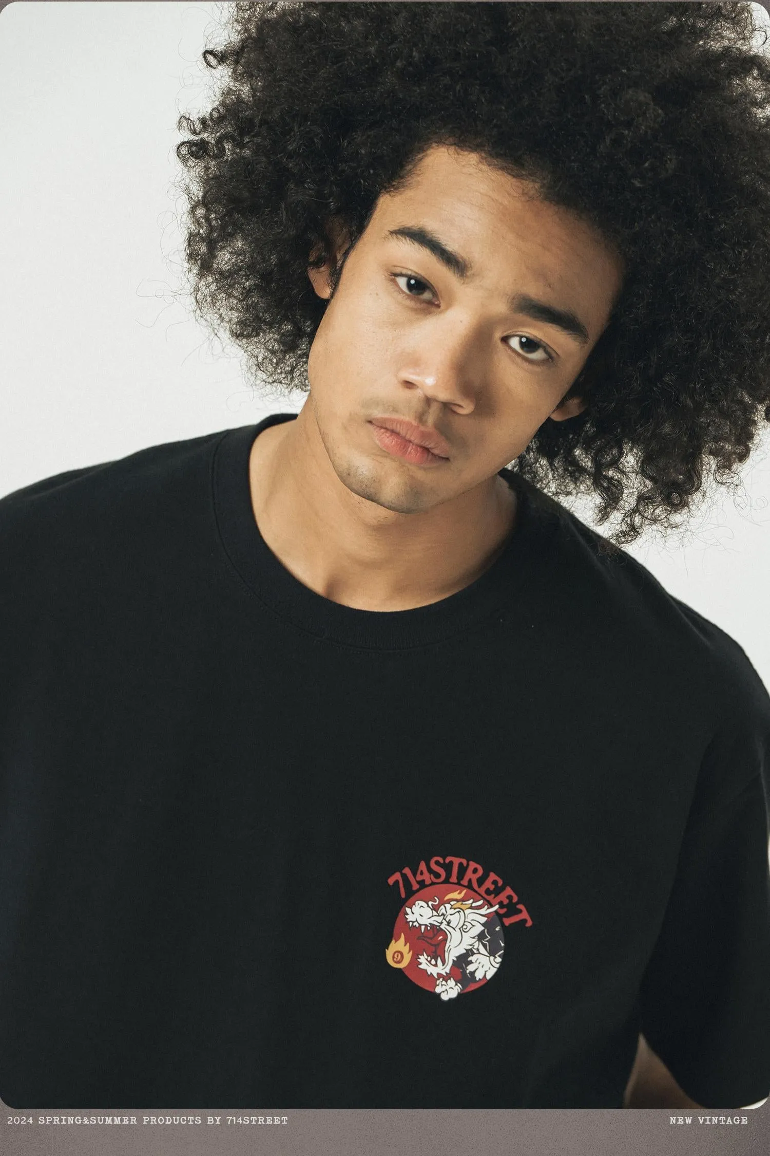 714STREET バックプリントドラゴンT 714ST035