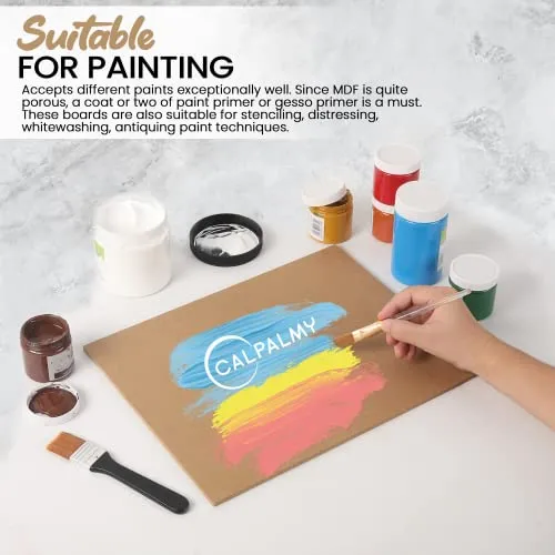 (8-Pack) CalPalmy 11” x 14” MDF Boards - 1/4” Thick Boards for Carpentry, Interior Design, Hobby Crafts, and More - with Smooth, Unfinished Sides and