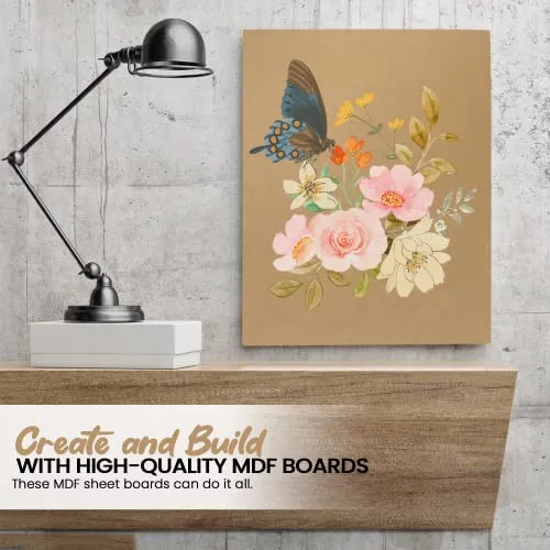 (8-Pack) CalPalmy 11” x 14” MDF Boards - 1/4” Thick Boards for Carpentry, Interior Design, Hobby Crafts, and More - with Smooth, Unfinished Sides and