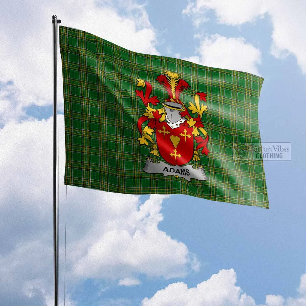 Adams Irish Clan Flag with Coat of Arms