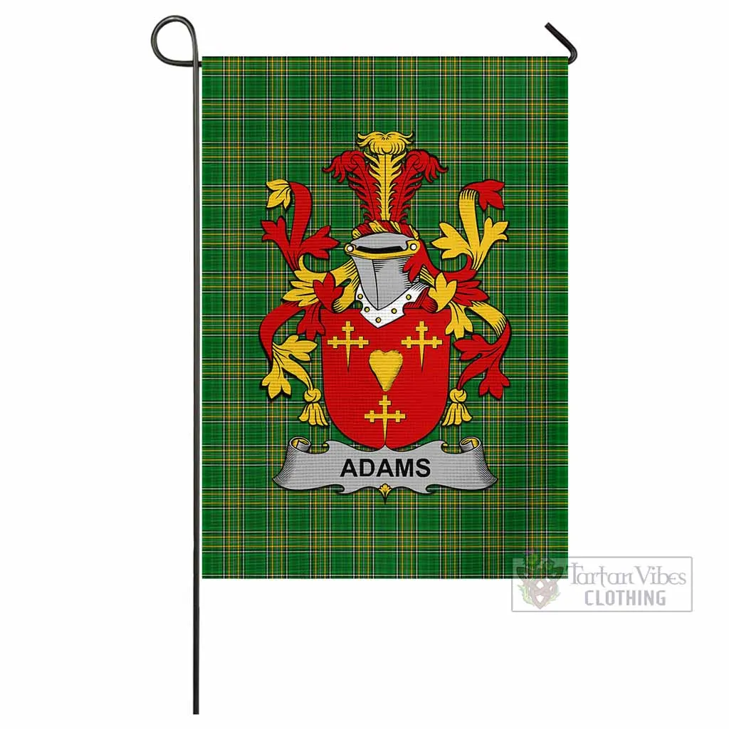 Adams Irish Clan Flag with Coat of Arms