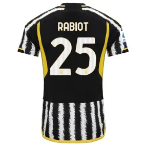 adidas Rabiot Juventus Home Jersey w/ Serie A Patch 23/24 (Black/White)