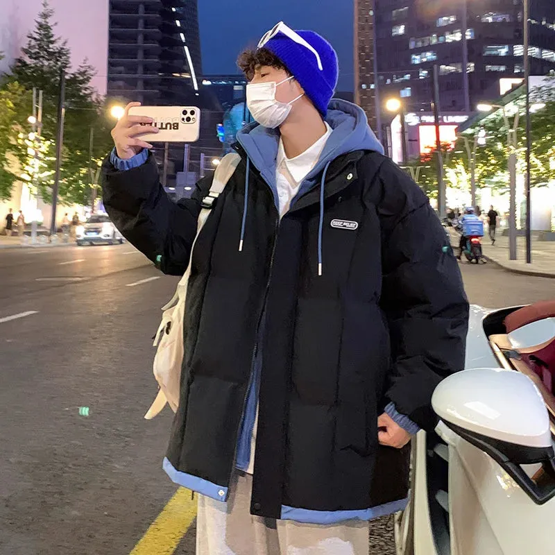 Aidase Winter Jacket Men Warm Fashion Thicken Jackets Men Streetwear Korean Loose Short Coat Mens Thick Hooded Jacket Male Clothes