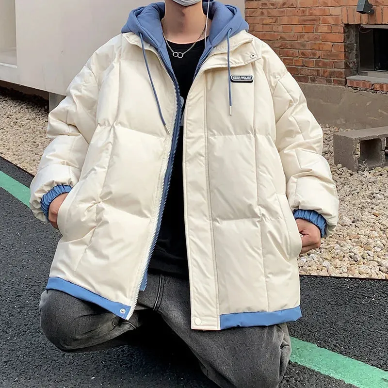 Aidase Winter Jacket Men Warm Fashion Thicken Jackets Men Streetwear Korean Loose Short Coat Mens Thick Hooded Jacket Male Clothes