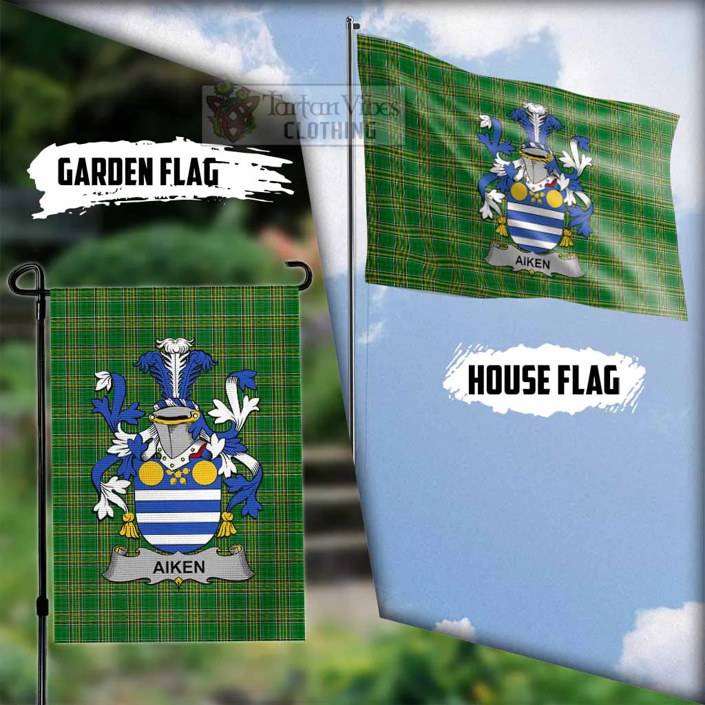 Aiken Irish Clan Flag with Coat of Arms