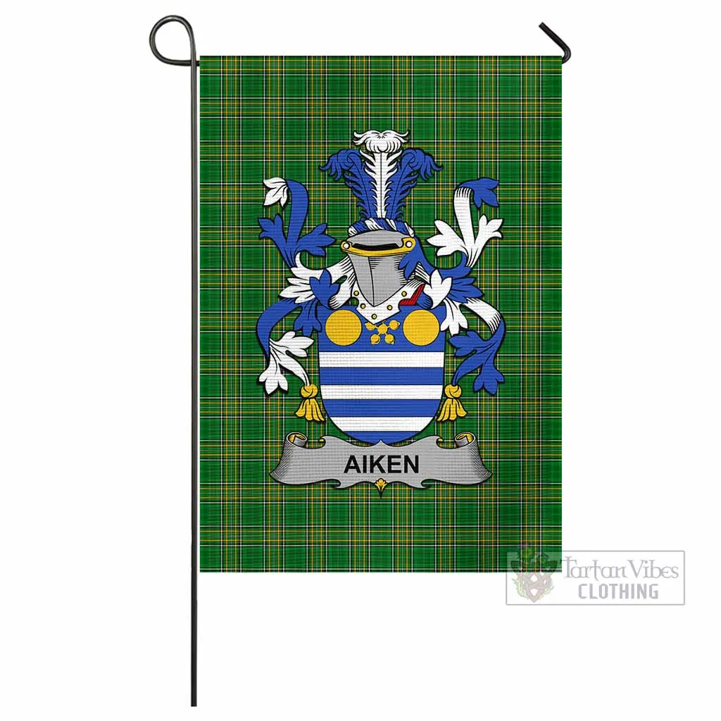 Aiken Irish Clan Flag with Coat of Arms