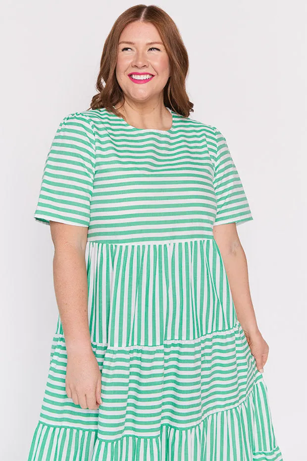 Alani Green Stripe Dress