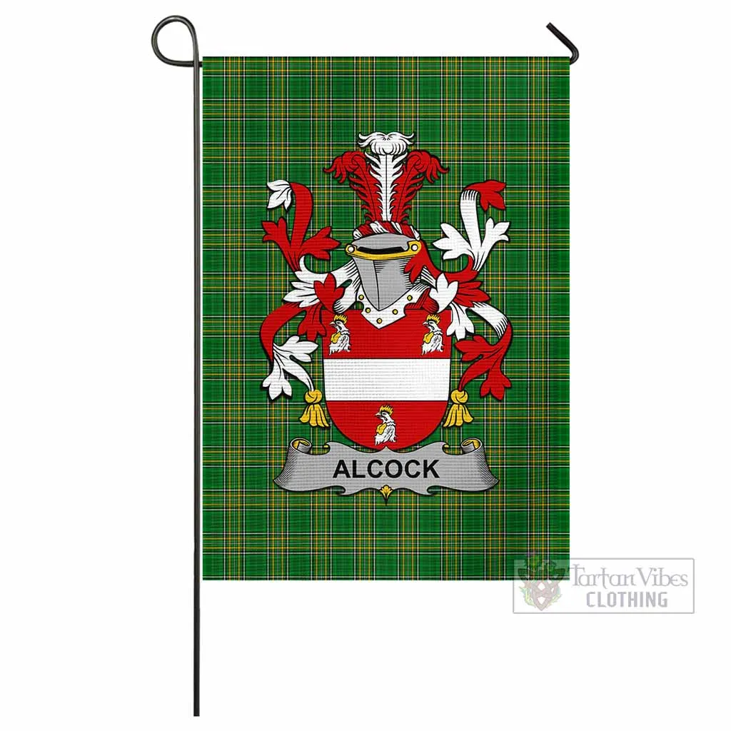 Alcock Irish Clan Flag with Coat of Arms