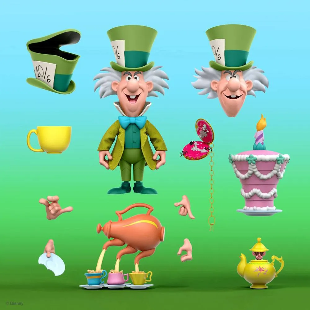 Alice In Wonderland Disney Ultimates Action Figure The Tea Time Mad Hatter 18 Cm