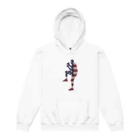 American Flag Baseball Pitcher - Youth Hoodie