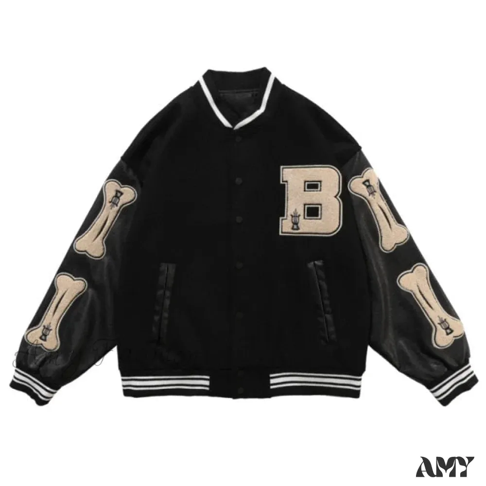 Amy Fashion - Print Loose Baseball Casual Sleeve Sports Coat