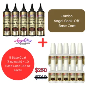 Angel Soak-off Base (Combo 5 bottles 8oz each   10 bottles 0.5oz each)