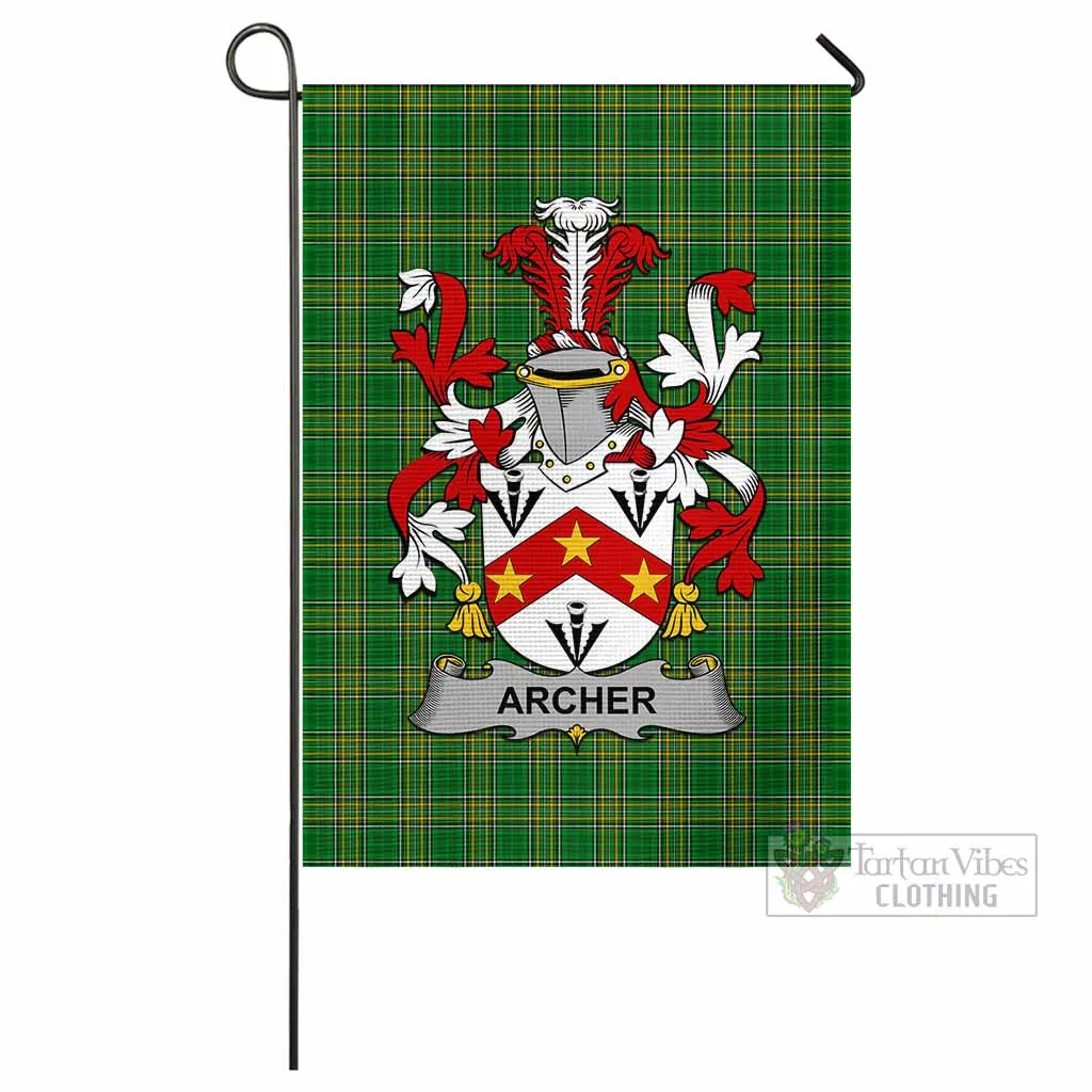 Archer Irish Clan Flag with Coat of Arms