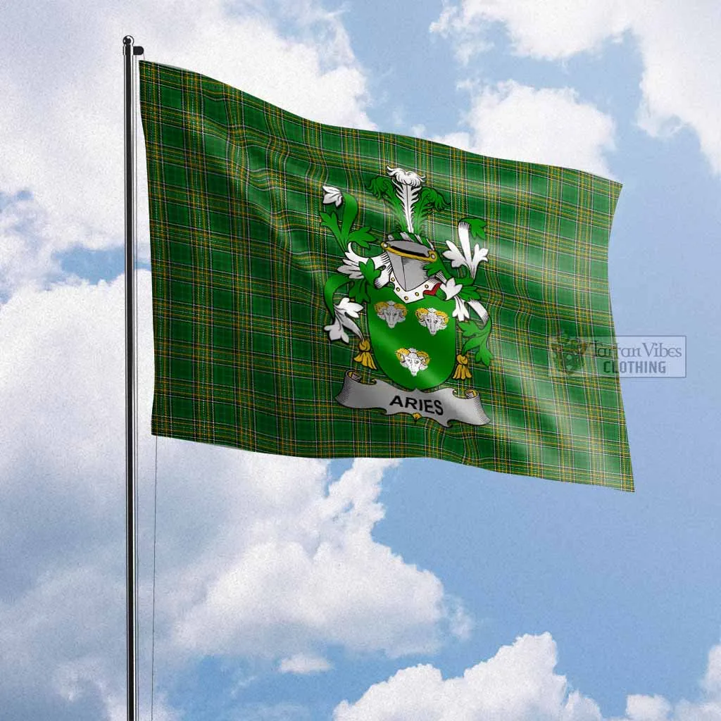 Aries Irish Clan Flag with Coat of Arms