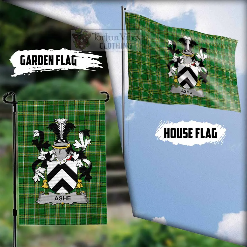 Ashe Irish Clan Flag with Coat of Arms