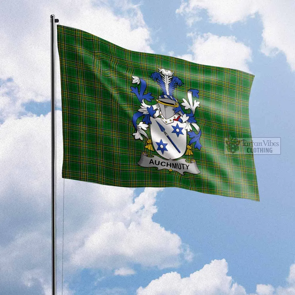 Auchmuty Irish Clan Flag with Coat of Arms
