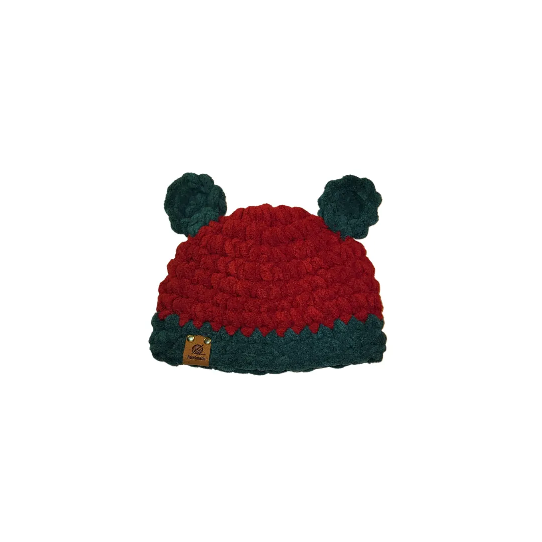 Baby Beanie Hat with Teddy Bear Ears Christmas