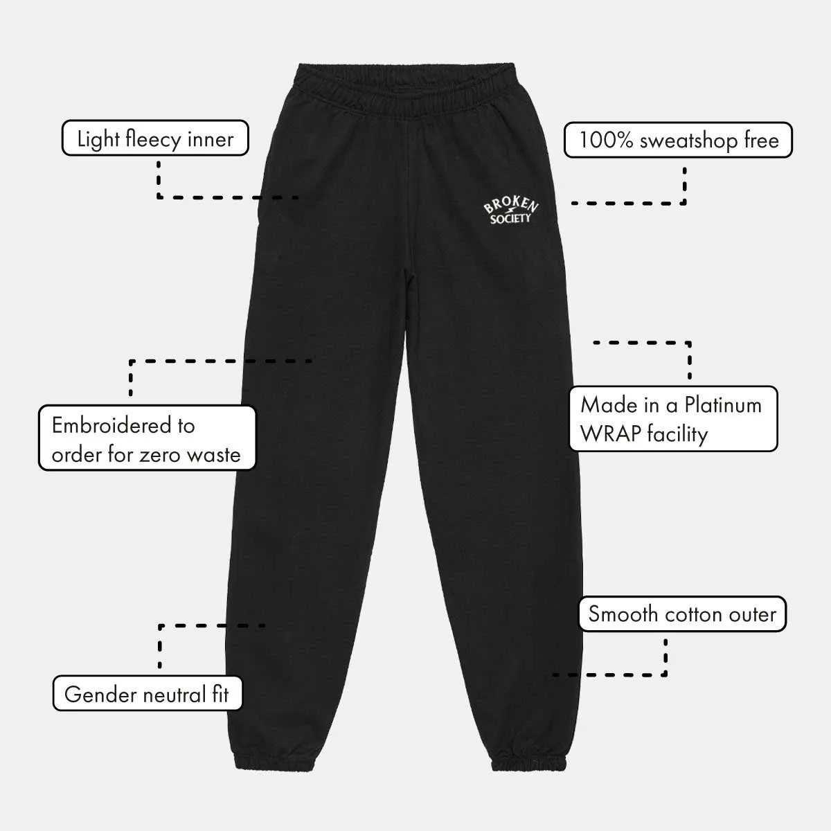 Barbed Wire Heart Embroidered Joggers (Unisex)