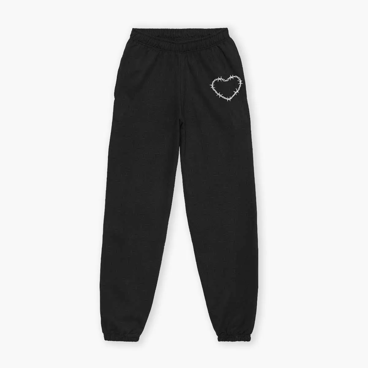 Barbed Wire Heart Embroidered Joggers (Unisex)