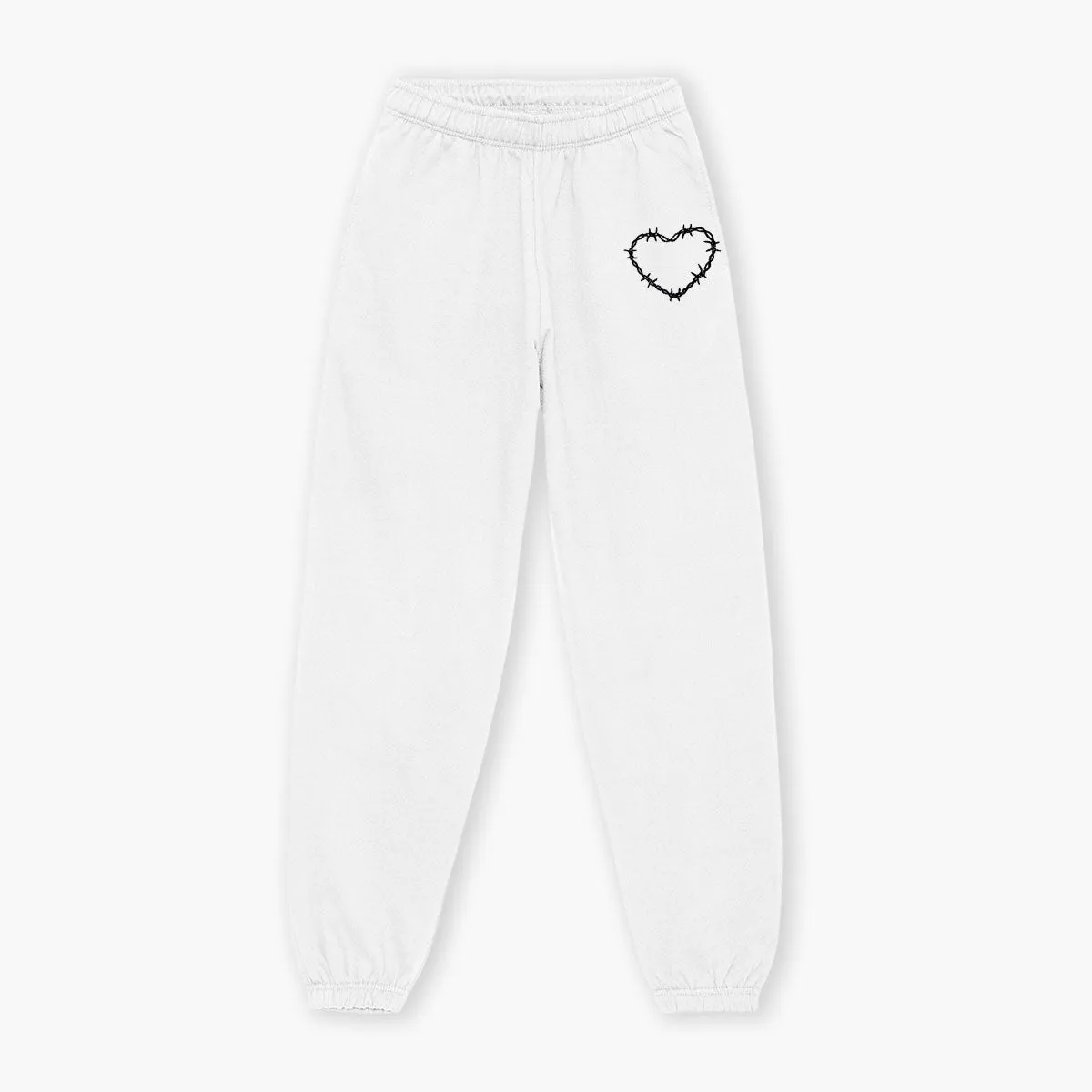 Barbed Wire Heart Embroidered Joggers (Unisex)