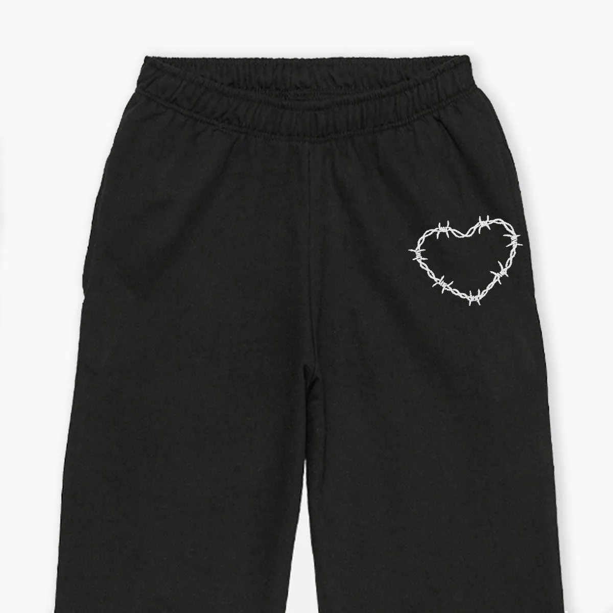 Barbed Wire Heart Embroidered Joggers (Unisex)
