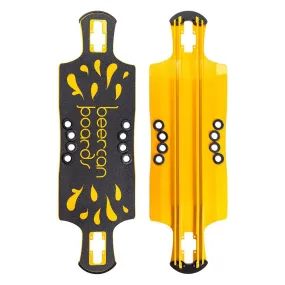 Beercan Yellow 35" Oat Soda Drop Through Longboard Deck