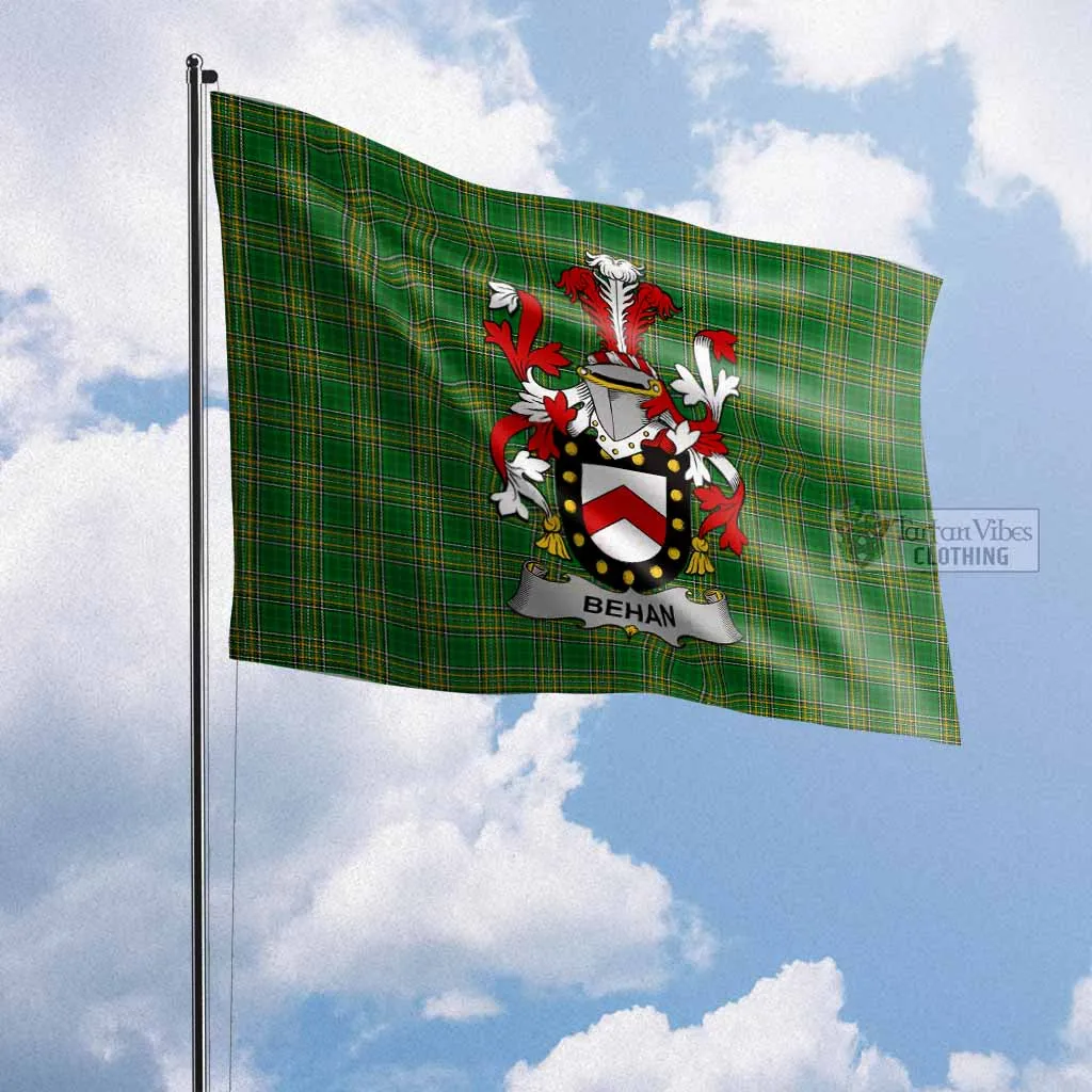Behan Irish Clan Flag with Coat of Arms
