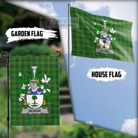 Beirne Irish Clan Flag with Coat of Arms