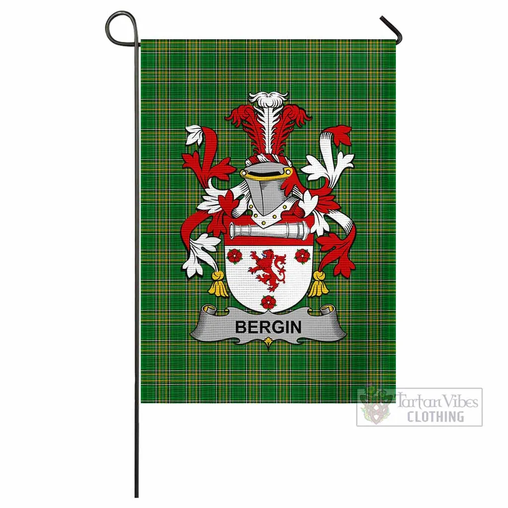 Bergin Irish Clan Flag with Coat of Arms
