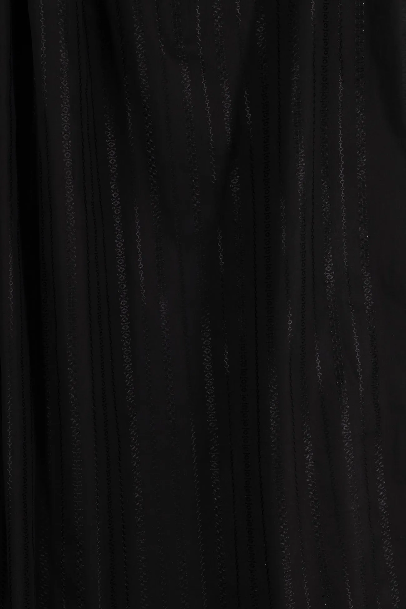 Black Garlands Embroidered Stretch Cotton Woven