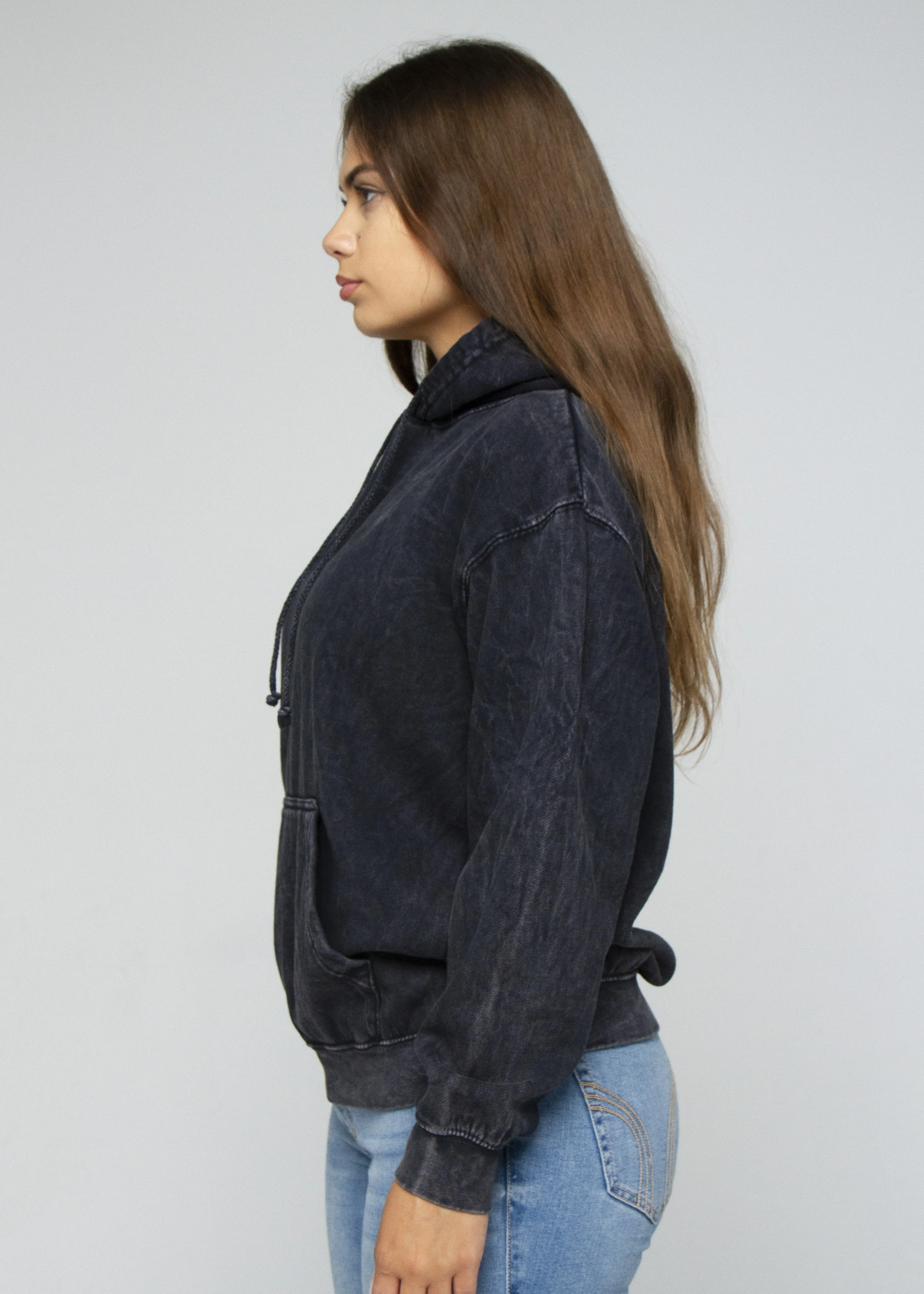 Black Mineral Wash Hoodie
