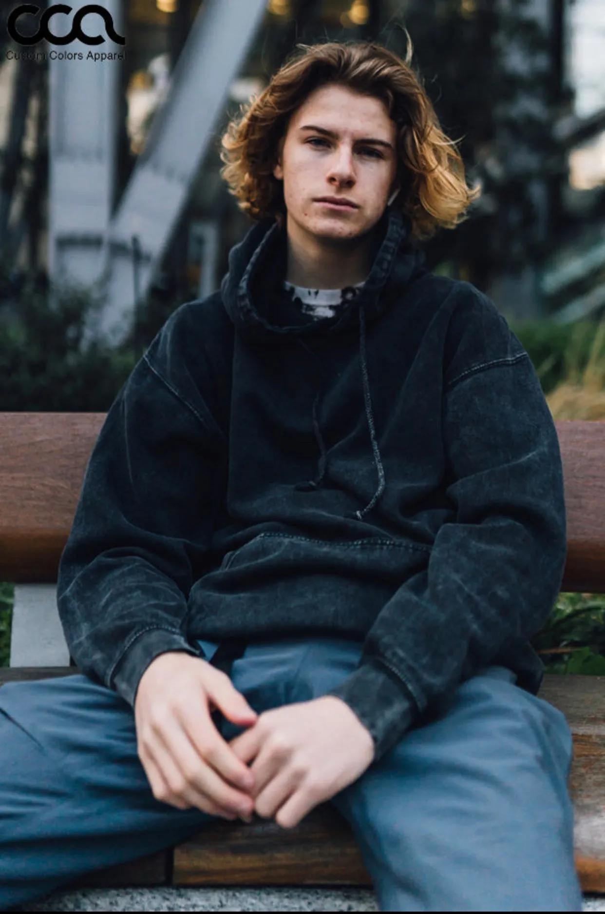 Black Mineral Wash Hoodie