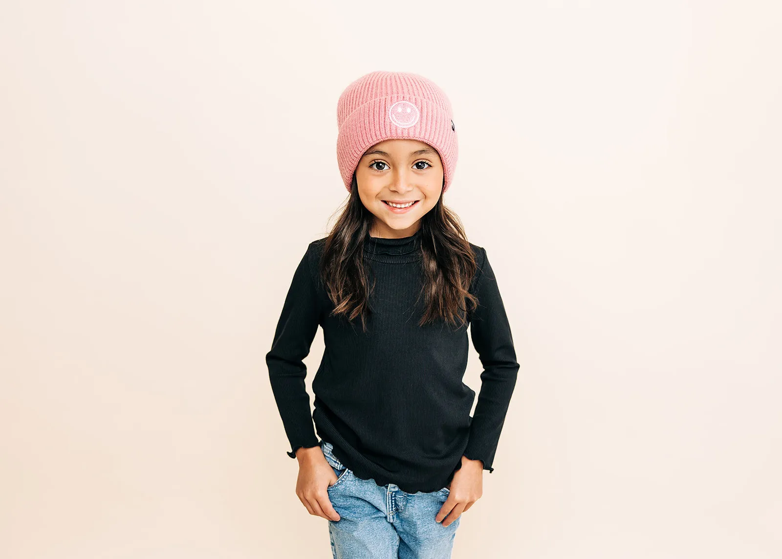 Blush Smiley Beanie