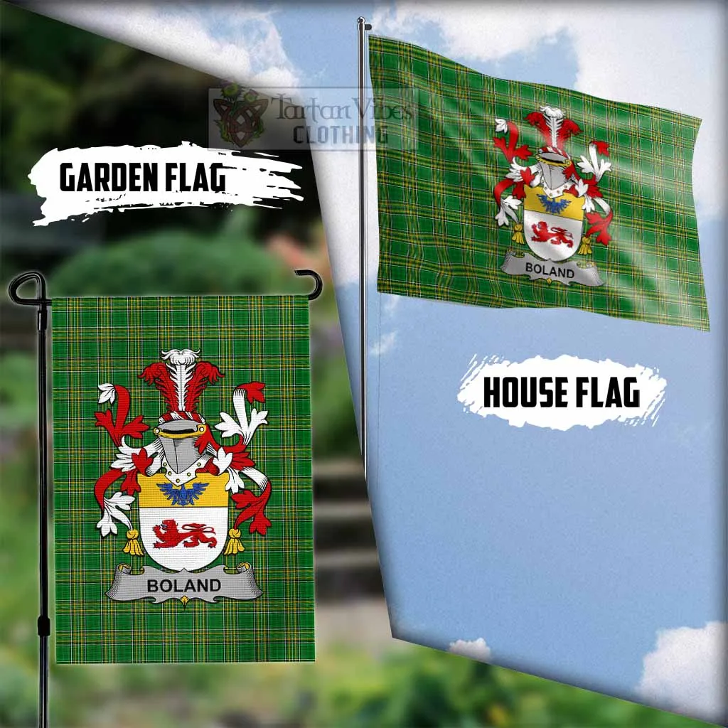 Boland Irish Clan Flag with Coat of Arms