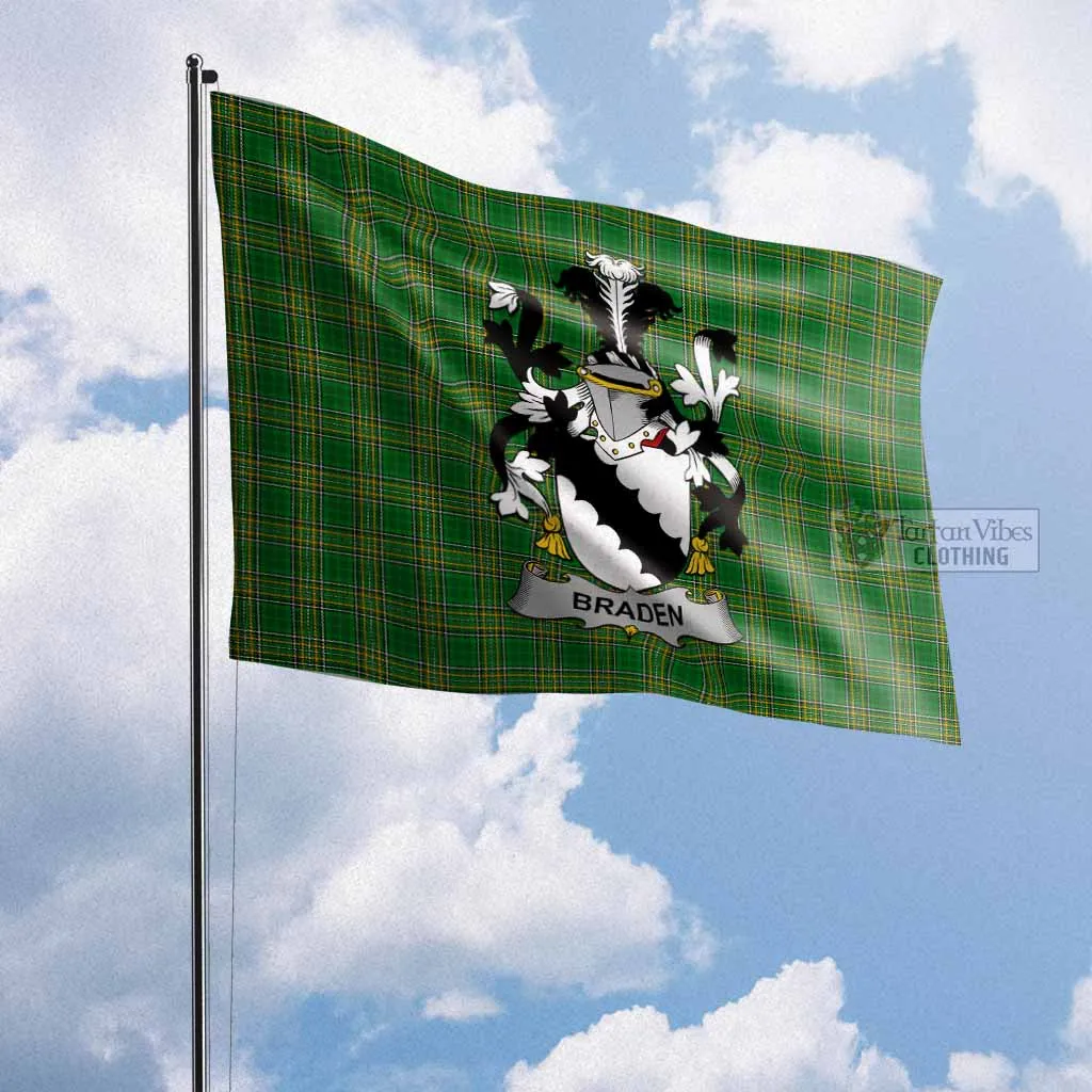 Braden Irish Clan Flag with Coat of Arms
