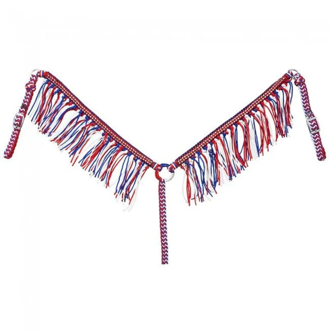 Braided Cord Breastcollar with Crystal Accents and Fringe 41-500