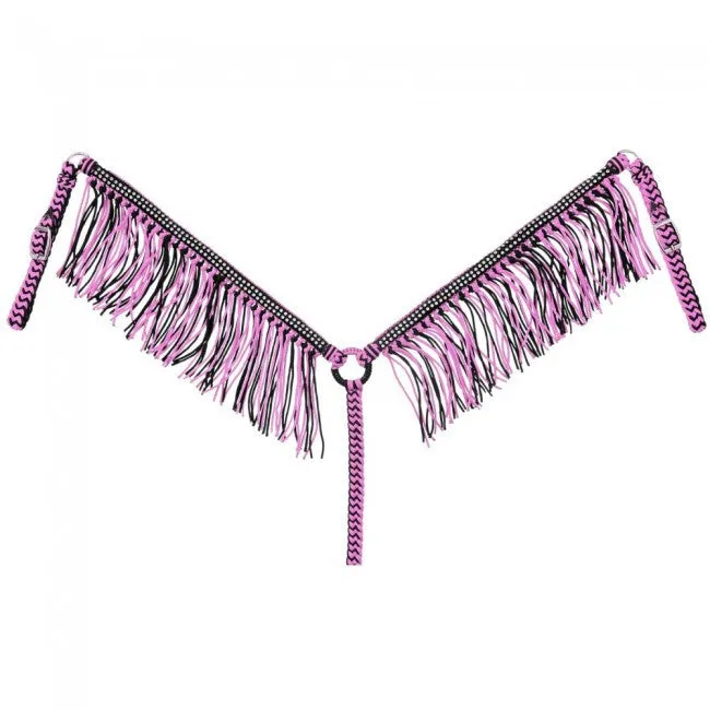 Braided Cord Breastcollar with Crystal Accents and Fringe 41-500