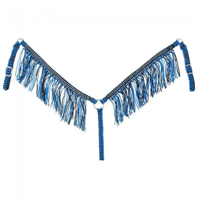 Braided Cord Breastcollar with Crystal Accents and Fringe 41-500