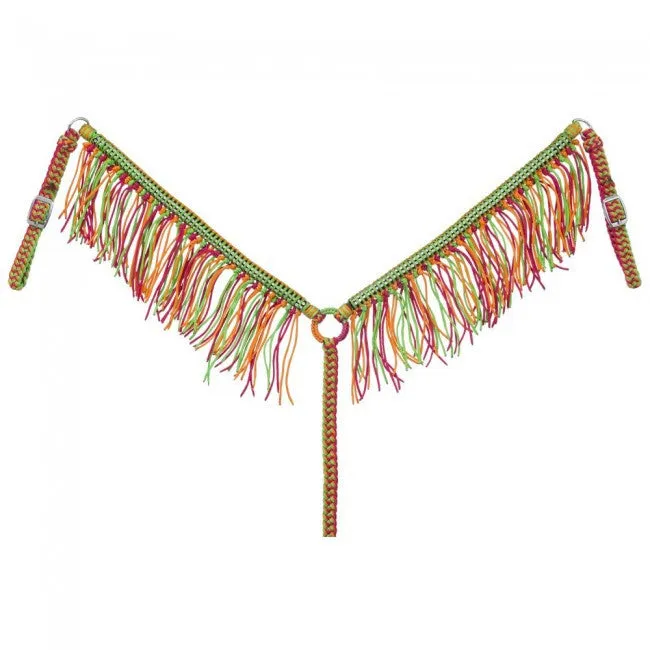 Braided Cord Breastcollar with Crystal Accents and Fringe 41-500