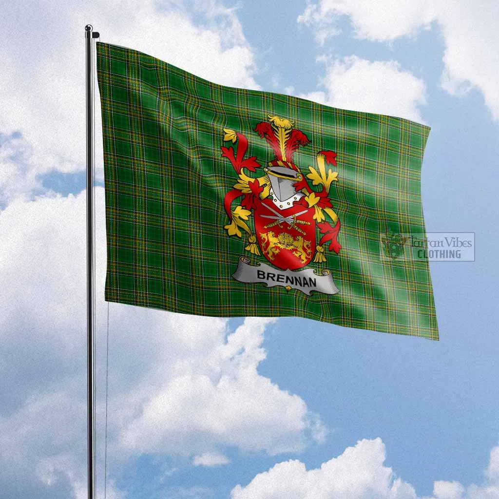 Brennan Irish Clan Flag with Coat of Arms