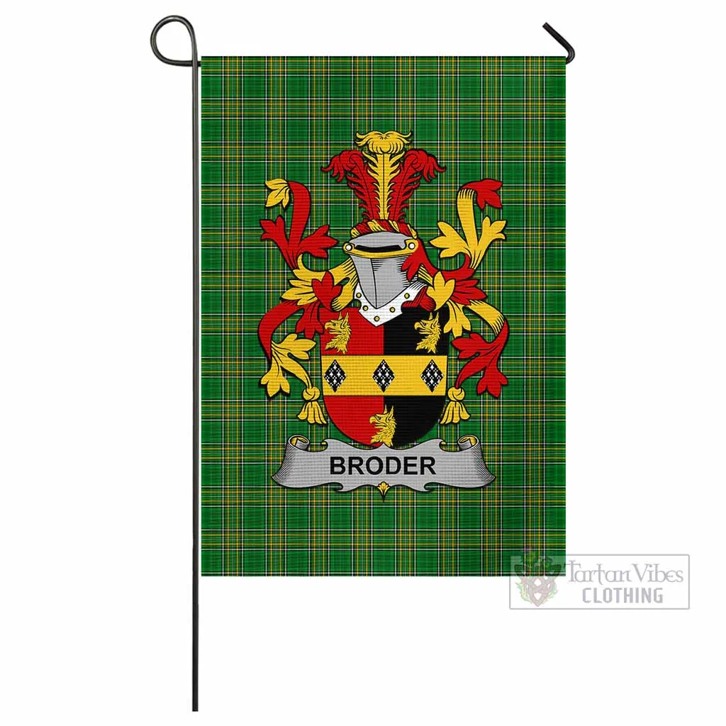 Broder Irish Clan Flag with Coat of Arms